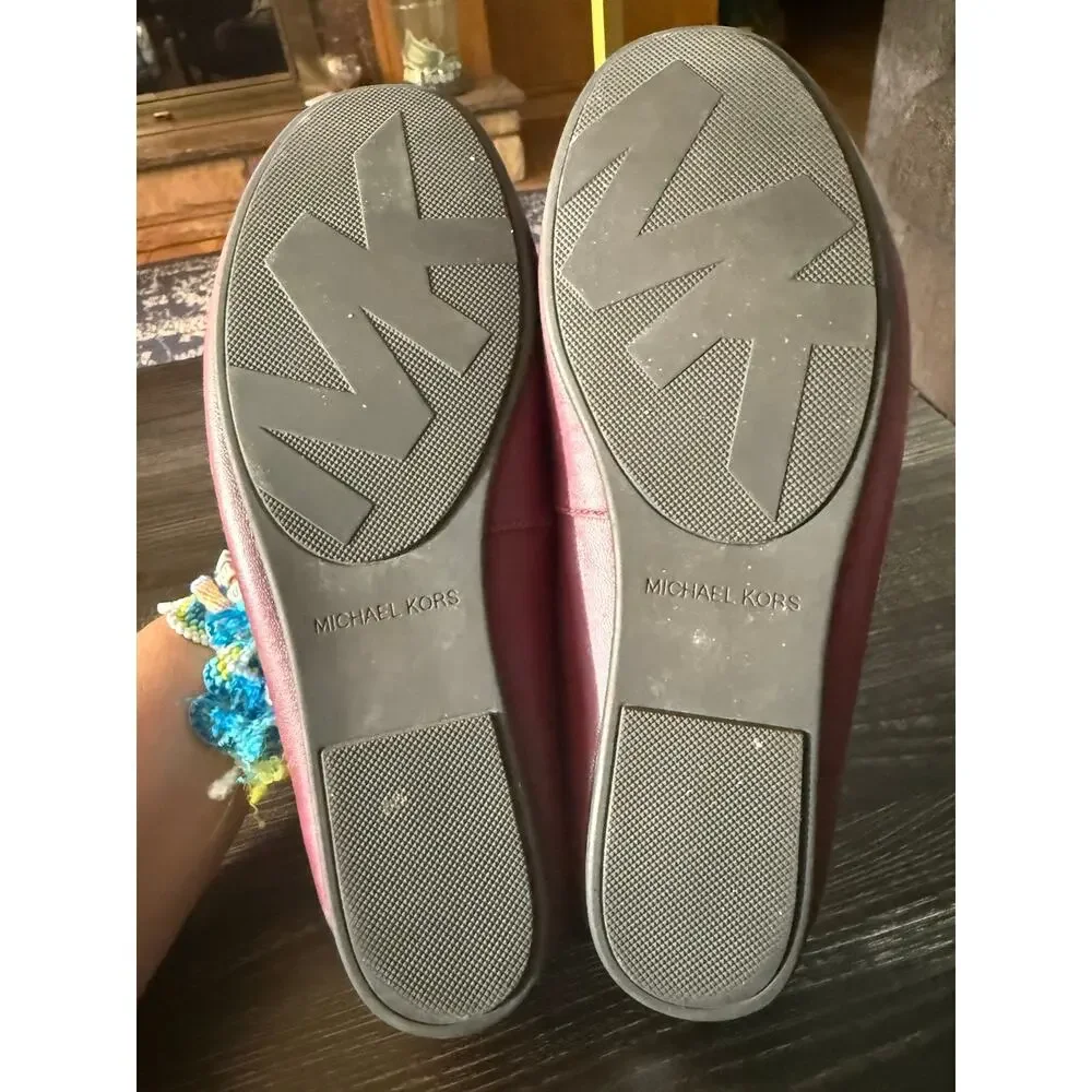 Michael Kors Sutton Moc Dark Berry Leather Flat Loafers Sz. 7.5